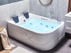 Beliani Kulmaporeamme Oikeak. Led-Valot Valkoinen 170 X 119 Cm Bayamo Cheap