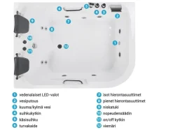 Beliani Kulmaporeamme Oikeak. Led-Valot Valkoinen 170 X 119 Cm Bayamo Cheap