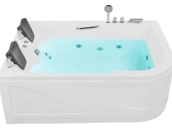 Beliani Kulmaporeamme Oikeak. Led-Valot Valkoinen 170 X 119 Cm Bayamo Cheap