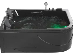 Beliani Kulmaporeamme Oikeak. Led-Valot Musta 170 X 119 Cm Bayamo Hot