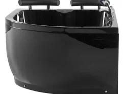 Beliani Kulmaporeamme Oikeak. Led-Valot Musta 160 X 113 Cm Paradiso Cheap