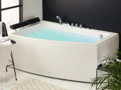 Beliani Kulmaporeamme Oikeak. Led-Valot Valkoinen 182 X 122 Cm Serrana Clearance