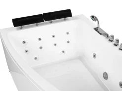 Beliani Kulmaporeamme Oikeak. Led-Valot Valkoinen 182 X 122 Cm Serrana Clearance