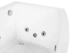 Beliani Kulmaporeamme Oikeak. Led-Valot Valkoinen 182 X 122 Cm Serrana Clearance