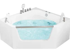 Beliani Kulmaporeamme Valkoinen 135 X 135 Cm Cantalla Hot