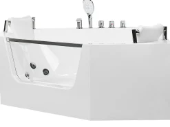 Beliani Kulmaporeamme Valkoinen 135 X 135 Cm Cantalla Hot