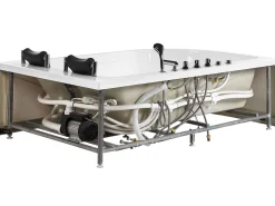 Beliani Kulmaporeamme Vasenk. Led-Valot Valkoinen 180 X 120 Cm Calama Store