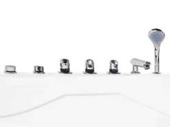 Beliani Kulmaporeamme Vasenk. Led-Valot Valkoinen 180 X 120 Cm Calama Store