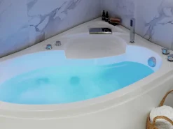 Beliani Kulmaporeamme Vasenk. Led-Valot Valkoinen 150 X 100 Cm Neiva Shop