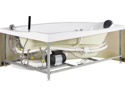 Beliani Kulmaporeamme Vasenk. Led-Valot Valkoinen 150 X 100 Cm Neiva Shop