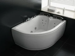 Beliani Kulmaporeamme Vasenk. Led-Valot Valkoinen 160 X 113 Cm Paradiso Cheap