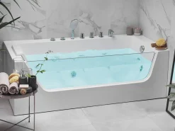 Beliani Kulmaporeamme Vasenk. Valkoinen 170 X 80 Cm Puquio New