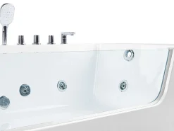 Beliani Kulmaporeamme Vasenk. Valkoinen 170 X 80 Cm Puquio New