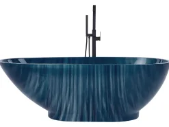 Beliani Kylpyamme Marmorikuvio Laivastonsininen 170 X 80 Cm Rioja Fashion