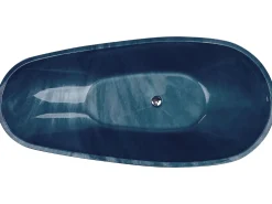 Beliani Kylpyamme Marmorikuvio Laivastonsininen 170 X 80 Cm Rioja Fashion