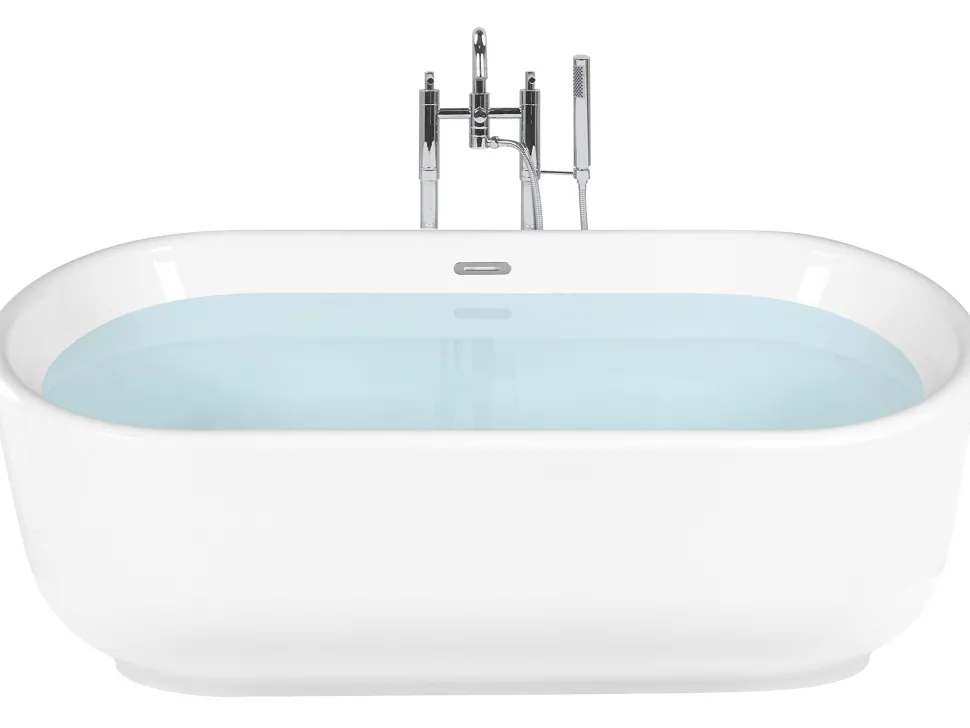 Beliani Kylpyamme Vapaasti Seisova Valkoinen 170 X 80 Cm Pinel Hot