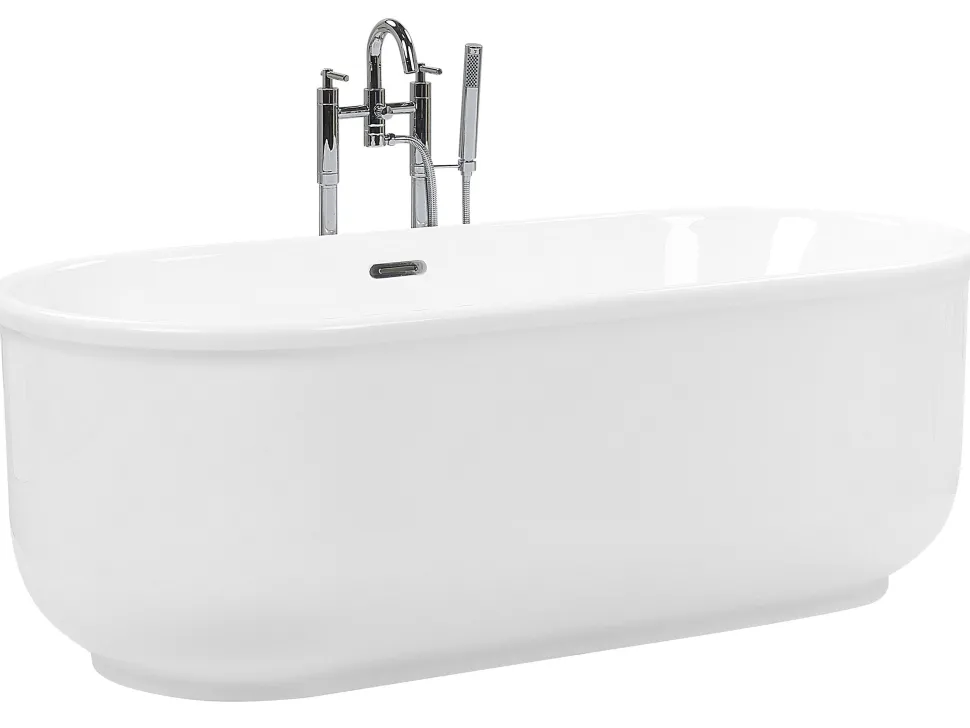 Beliani Kylpyamme Vapaasti Seisova Valkoinen 170 X 80 Cm Pinel Hot