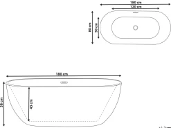 Beliani Kylpyamme Vapaasti Seisova Valkoinen 180 X 80 Cm Carrera New