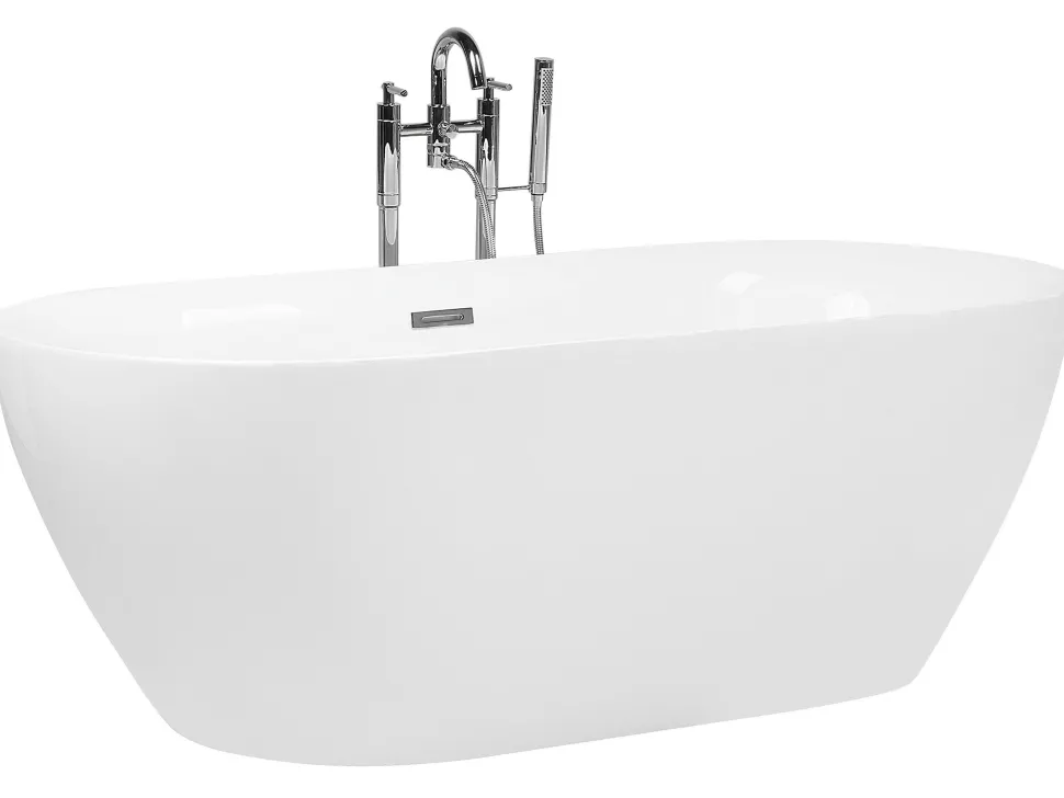 Beliani Kylpyamme Vapaasti Seisova Valkoinen 180 X 80 Cm Carrera New