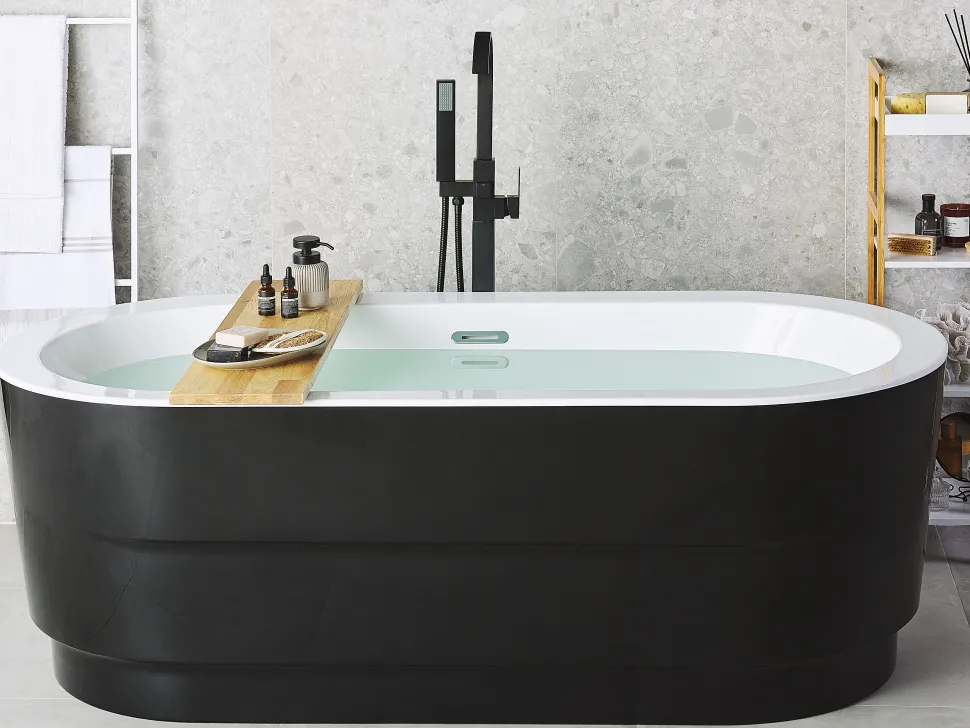 Beliani Kylpyamme Vapaasti Seisova Musta 170 X 80 Cm Empresa Cheap