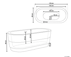 Beliani Kylpyamme Vapaasti Seisova Musta 170 X 80 Cm Empresa Cheap