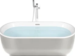 Beliani Kylpyamme Vapaasti Seisova Hopea 170 X 80 Cm Pinel New