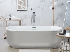 Beliani Kylpyamme Vapaasti Seisova Hopea 170 X 80 Cm Pinel New