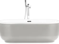 Beliani Kylpyamme Vapaasti Seisova Hopea 170 X 80 Cm Pinel New