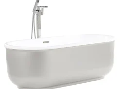 Beliani Kylpyamme Vapaasti Seisova Hopea 170 X 80 Cm Pinel New