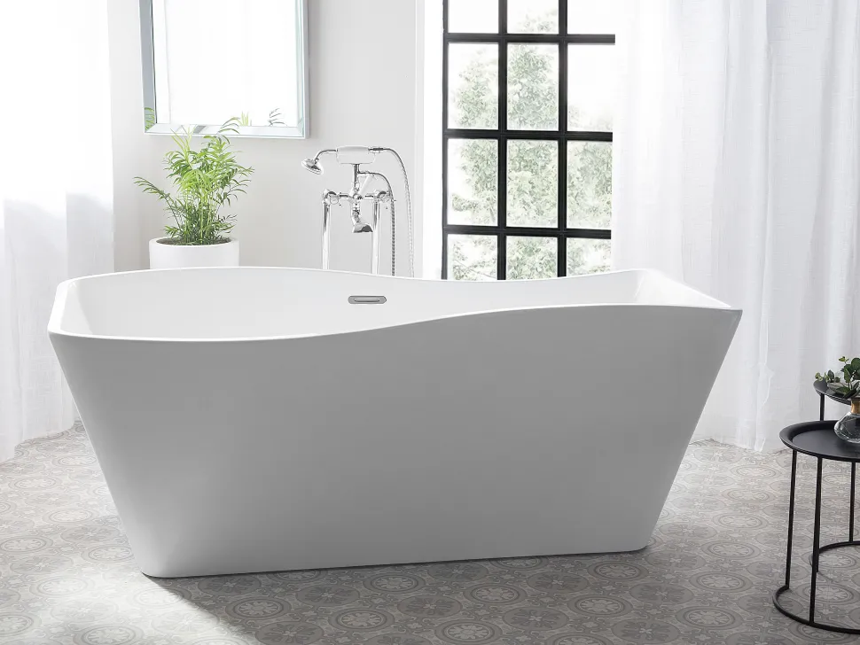 Beliani Kylpyamme Vapaasti Seisova Valkoinen 170 X 78 Cm Maravilla Store