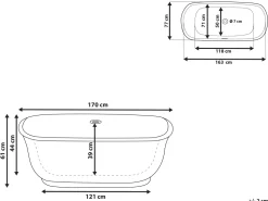 Beliani Kylpyamme Vapaasti Seisova Kulta 170 X 77 Cm Tesoro Clearance