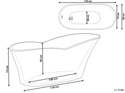 Beliani Kylpyamme Vapaasti Seisova Musta 170 X 80 Cm Dulcina Best