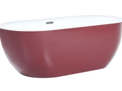 Beliani Kylpyamme Vapaasti Seisova Viininpunainen 170 X 80 Cm Carrera Outlet