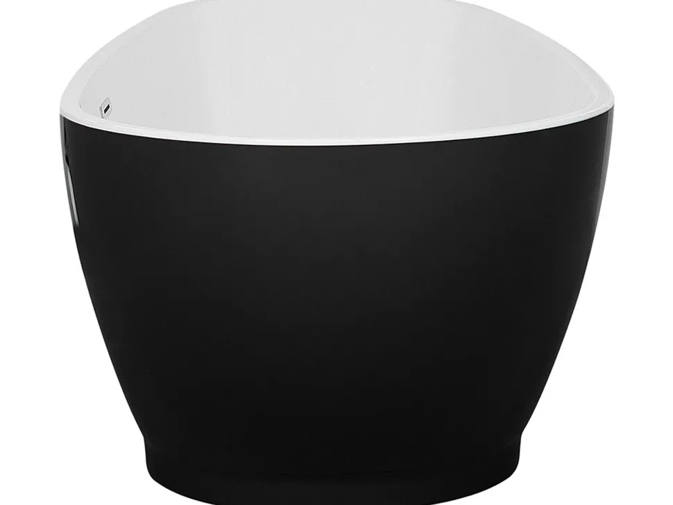 Beliani Kylpyamme Vapaasti Seisova Musta/Valkoinen 173 X 82 Cm Guiana Cheap