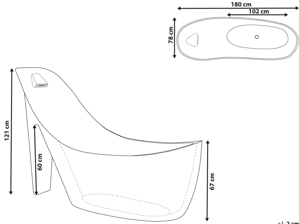 Beliani Kylpyamme Vapaasti Seisova Punainen 180 X 78 Cm Coco Discount