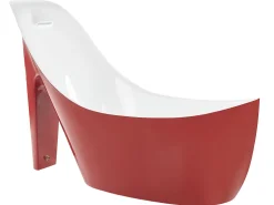 Beliani Kylpyamme Vapaasti Seisova Punainen 180 X 78 Cm Coco Discount