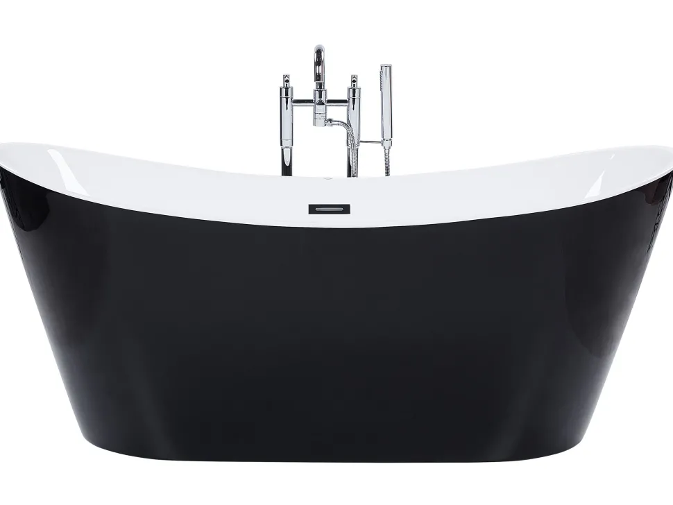 Beliani Kylpyamme Vapaasti Seisova Musta 180 X 78 Cm Antigua Outlet