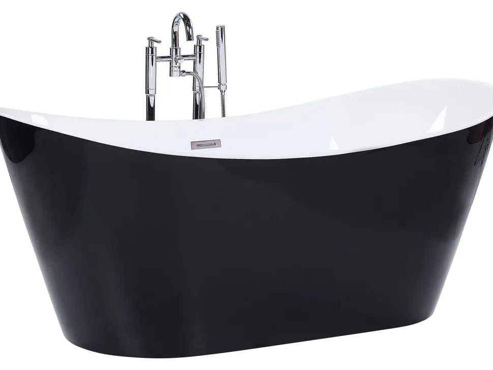 Beliani Kylpyamme Vapaasti Seisova Musta 180 X 78 Cm Antigua Outlet