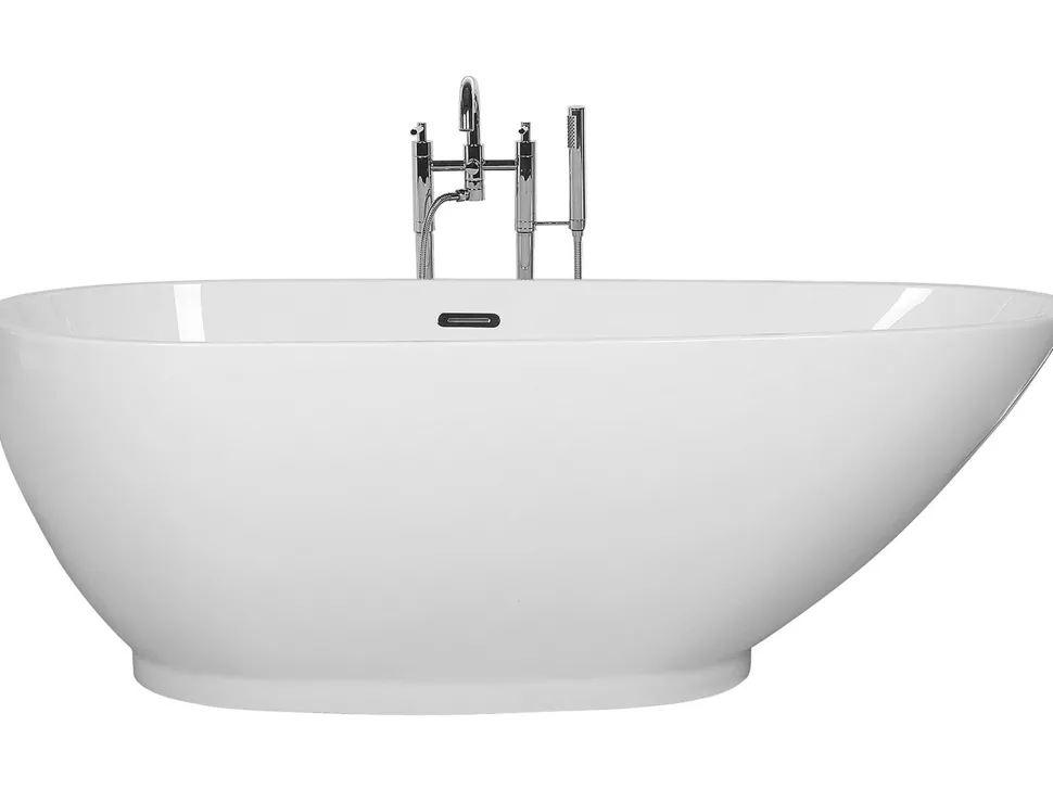 Beliani Kylpyamme Vapaasti Seisova Valkoinen 173 X 82 Cm Guiana Clearance