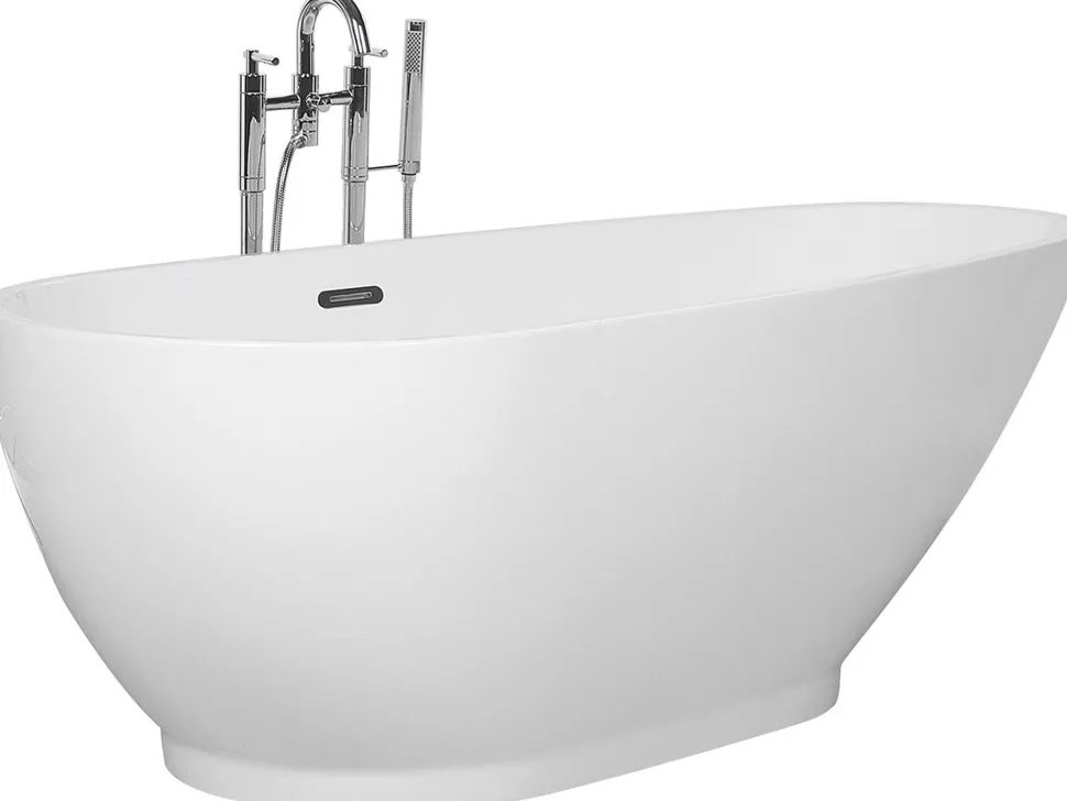 Beliani Kylpyamme Vapaasti Seisova Valkoinen 173 X 82 Cm Guiana Clearance