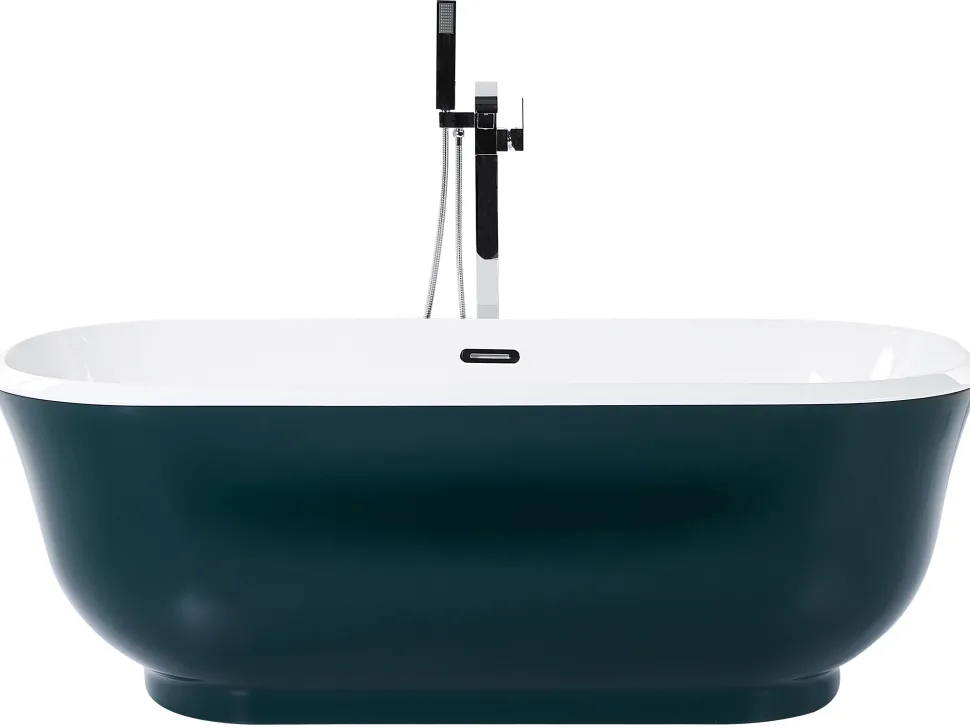 Beliani Kylpyamme Vapaasti Seisova Sinivihrea 170 X 77 Cm Tesoro Discount