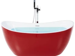 Beliani Kylpyamme Vapaasti Seisova Punainen 150 X 75 Cm Antigua Shop