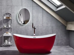 Beliani Kylpyamme Vapaasti Seisova Punainen 150 X 75 Cm Antigua Shop