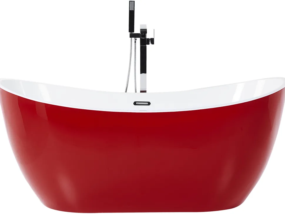 Beliani Kylpyamme Vapaasti Seisova Punainen 150 X 75 Cm Antigua Shop