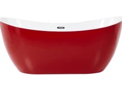 Beliani Kylpyamme Vapaasti Seisova Punainen 150 X 75 Cm Antigua Shop