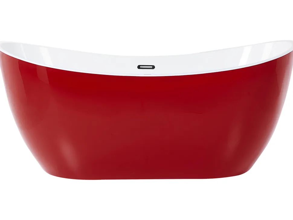 Beliani Kylpyamme Vapaasti Seisova Punainen 150 X 75 Cm Antigua Shop