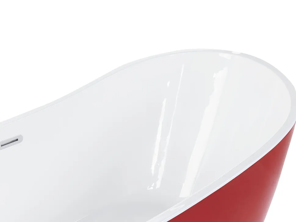 Beliani Kylpyamme Vapaasti Seisova Punainen 150 X 75 Cm Antigua Shop