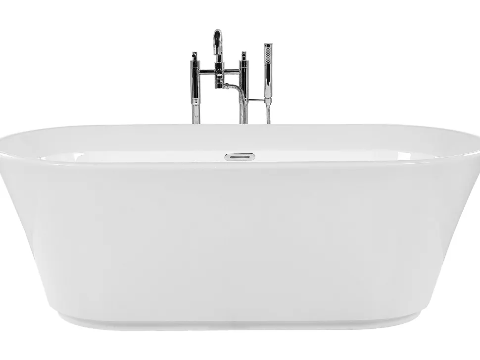 Beliani Kylpyamme Vapaasti Seisova Valkoinen 170 X 80 Cm Ovalle Best