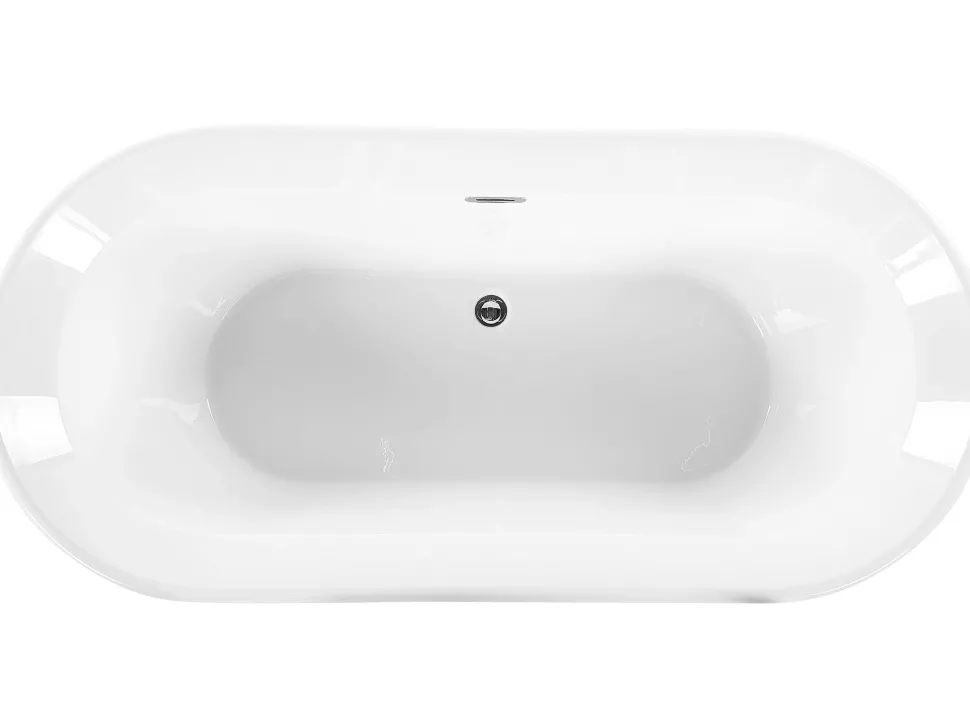 Beliani Kylpyamme Vapaasti Seisova Valkoinen 170 X 80 Cm Ovalle Best