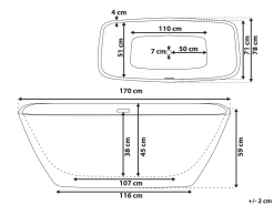 Beliani Kylpyamme Vapaasti Seisova Valkoinen 170 X 78 Cm Mingo Discount